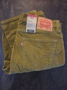 Levi's 511 Corduroy Jeans, Slim Fit, Gold, Size 36" x 32"  NWT